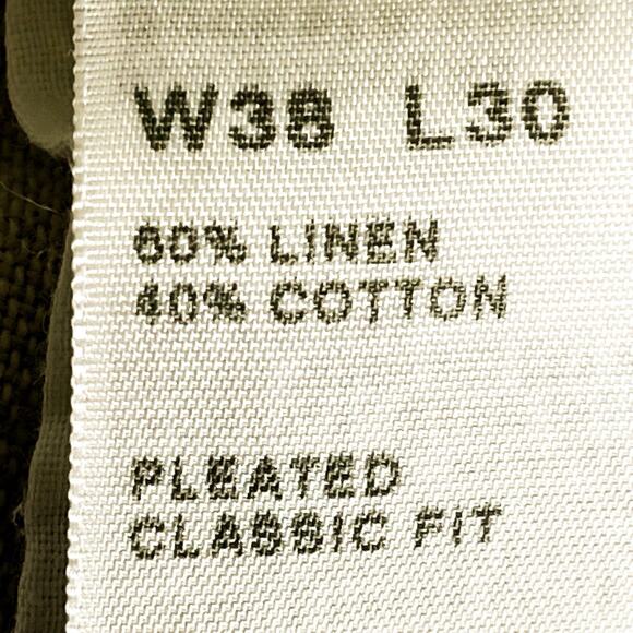 Dockers Premium Mens Linen Blend Pleated Classic Fit Pants - Beige, Size 38/28 - Picture 5 of 6